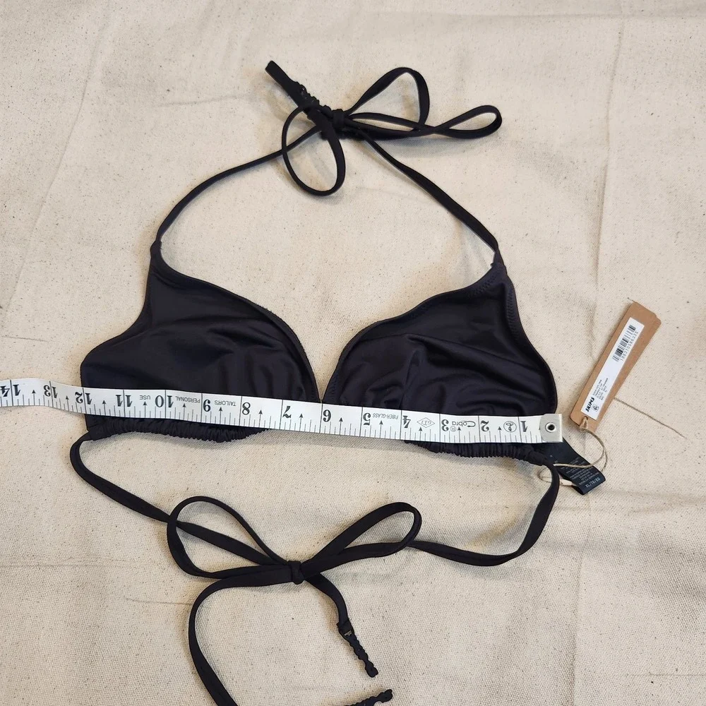 New SKIMS Signature Swim Triangle Bikini TopOnyx Black NWT Size XL Recycled